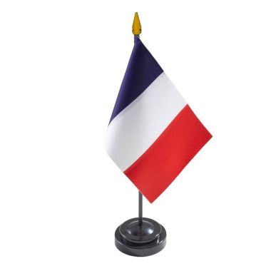 Drapeau france de table en satin