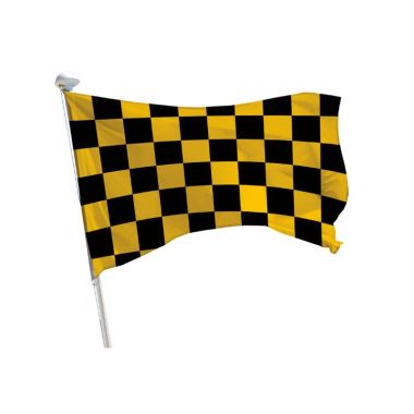 Drapeau avalanche à damiers jaune et noir 