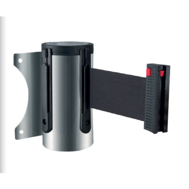 support mural inox avec strap de 3.60m pour files d'attente