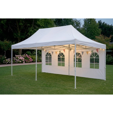 Tente pliante blanche EOS 4x8m fermée polyester