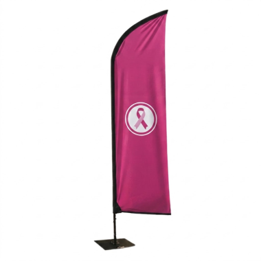 Voile pour beach flag personnalisée aux couleurs d'octobre rose