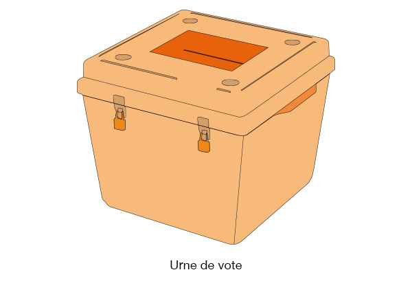 Urne de vote réglementaire pour élections officielles