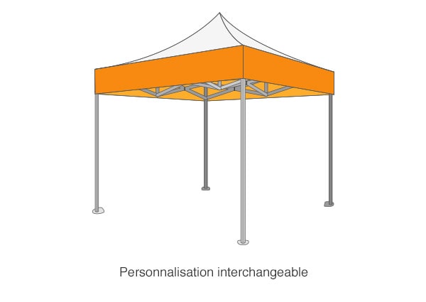 Personnalisation interchangeable d'une tente pliante Personnalisation interchangeable d'une tente pliante