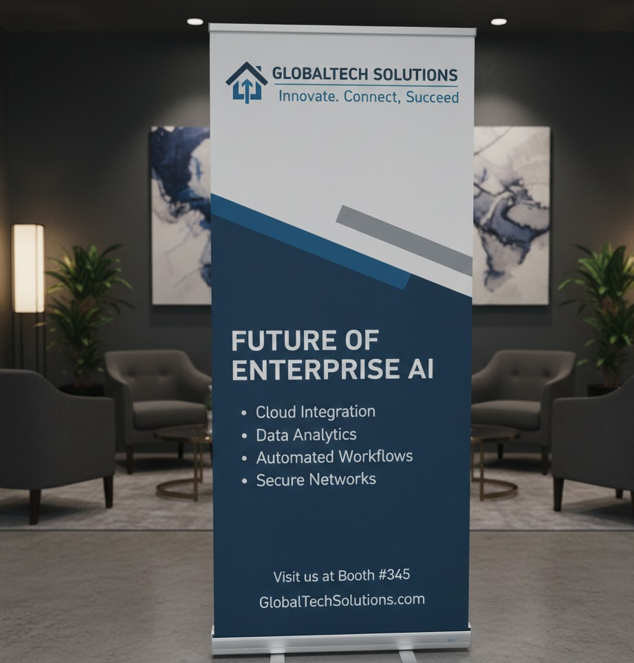 Roll up personnalisable pour conférences, salons et animations