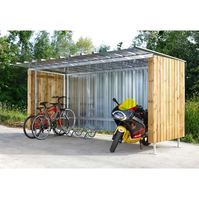 Abri deux-roues Oslo métal bois Abri deux-roues Oslo métal bois