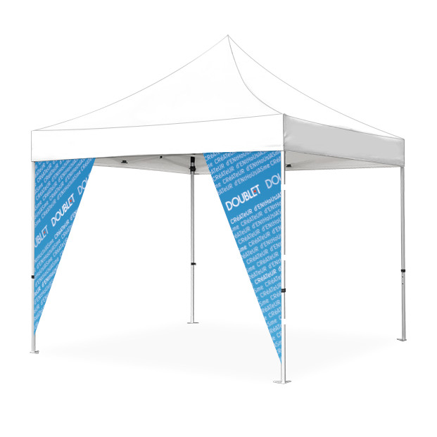 Les banderoles d'angle pour tentes pliantes professionnelles Les banderoles d'angle pour tentes pliantes professionnelles